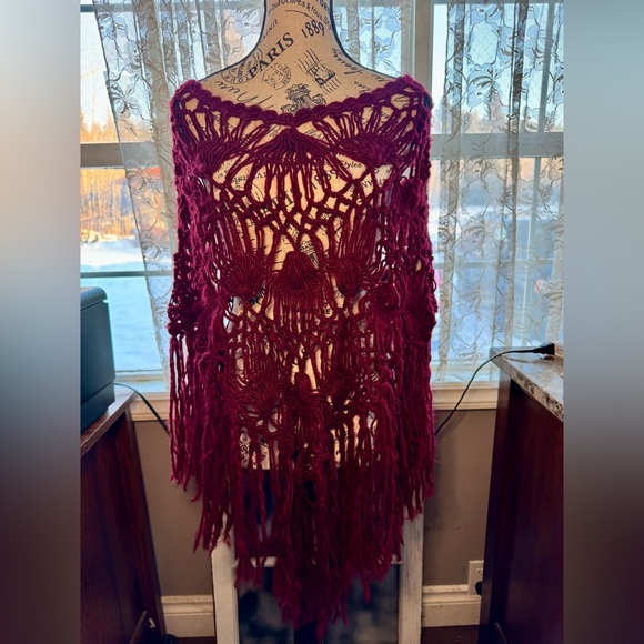 Hand Crafted Sweaters - Handcrafted ‘70’s Poncho/Shawl